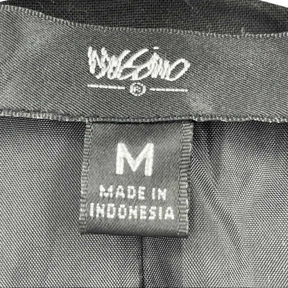 Mossimo Black One Button Striped Sleeve Blazer M - Picture 8 of 9